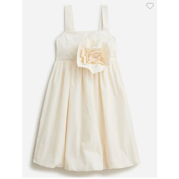 J.Crew Crewcuts Girls' rosette dress in taffeta Ivory Size 14 CA267